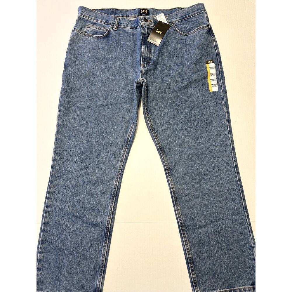 New Lee Jeans Men 40x30 Pepper Stone Regular Fit Straight Leg Denim NWT